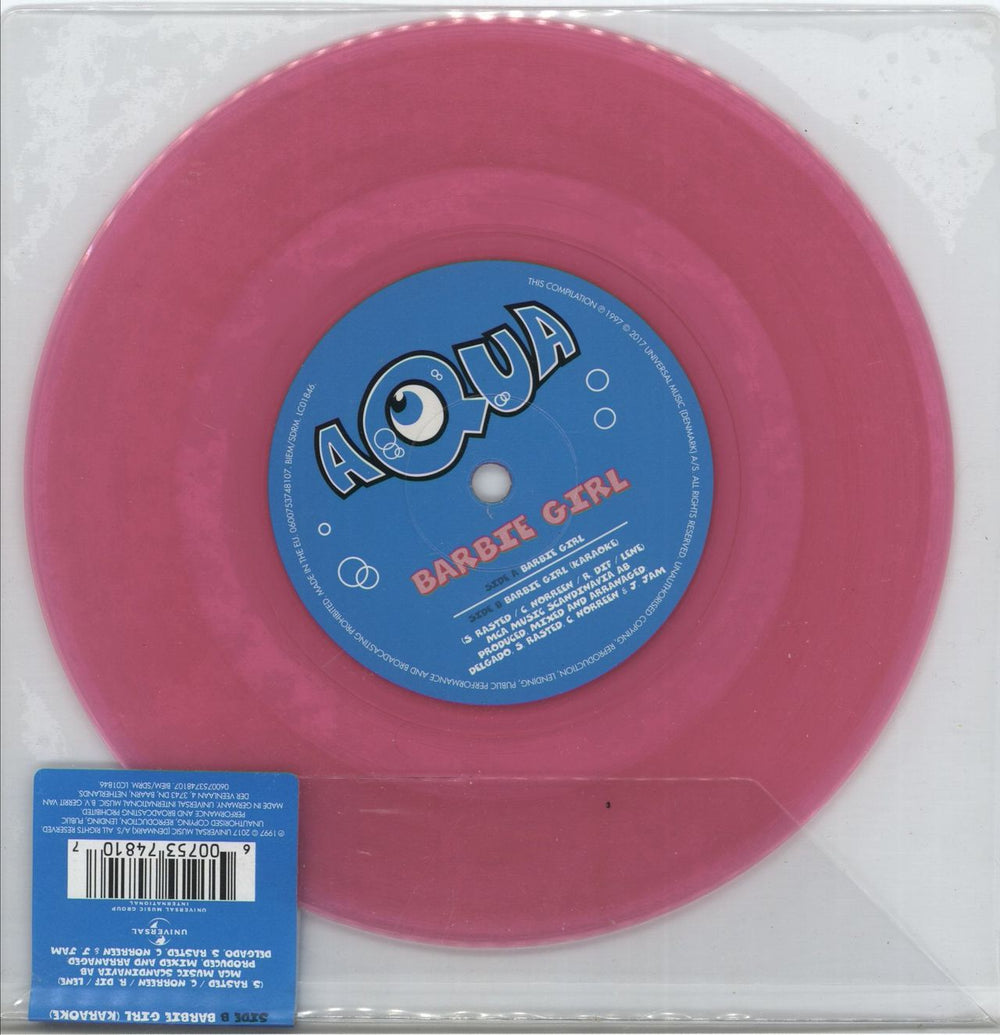 Aqua Barbie Girl - Pink Vinyl - RSD17 UK 7" vinyl single (7 inch record / 45) 600753748107