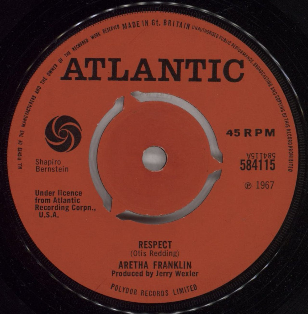 Aretha Franklin Respect UK 7" vinyl single (7 inch record / 45) 584115