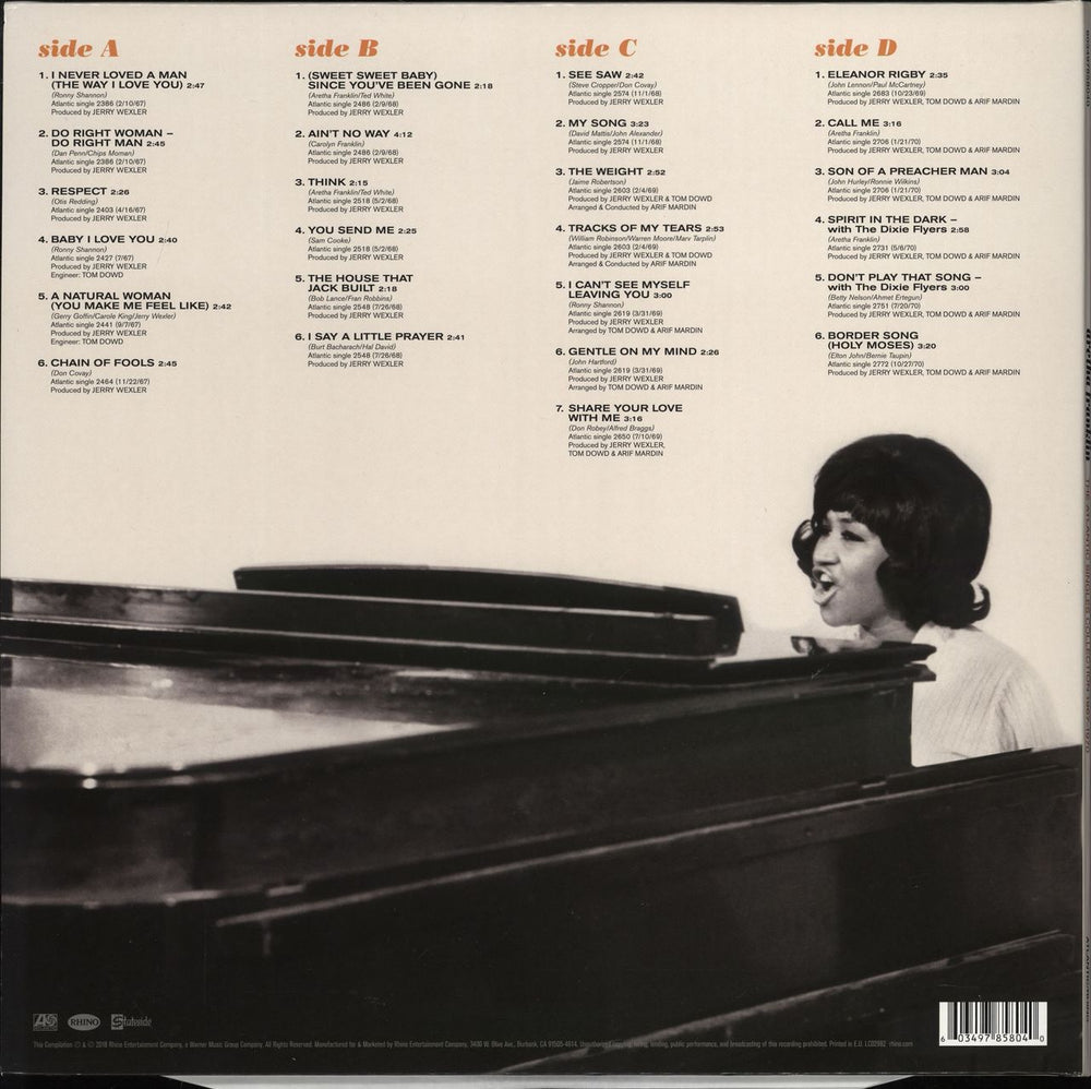 Aretha Franklin The Atlantic Singles Collection 1967-1970 UK 2-LP vinyl record set (Double LP Album) 603497858040