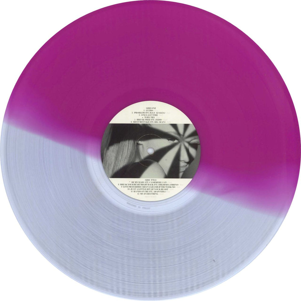 Ariana Grande My Everything - Clear & Lavender Split Vinyl UK vinyl LP album (LP record) F6JLPMY772878