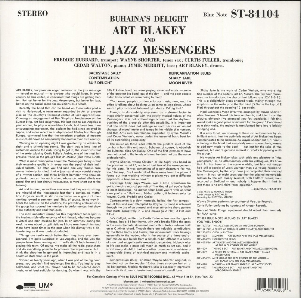 Art Blakey & The Jazz Messengers Buhaina's Delight - 180gm US vinyl LP album (LP record)