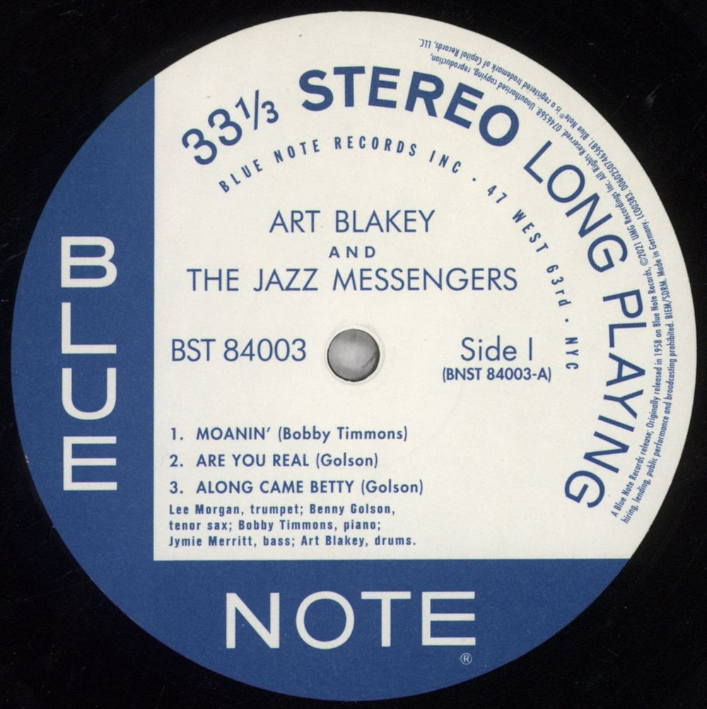 Art Blakey & The Jazz Messengers Moanin' - 180gm US vinyl LP album (LP record) AB4LPMO847054