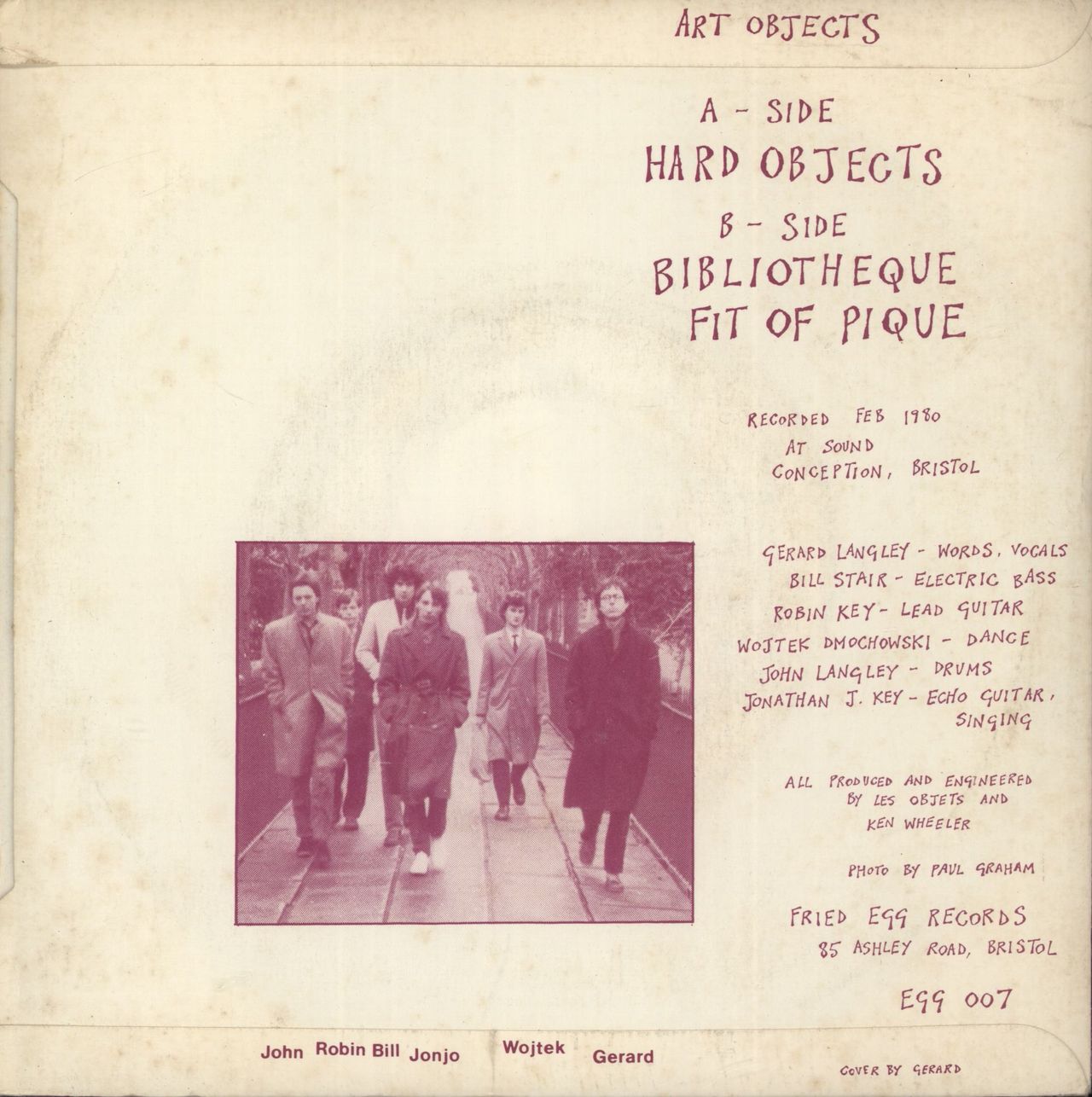 Art Objects Objects UK 7" vinyl single (7 inch record / 45)