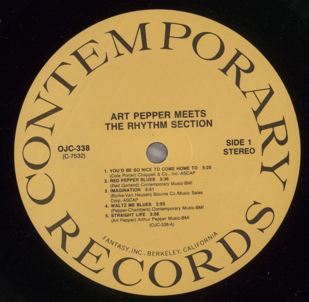 Art Pepper Meets the Rhythm Section - Opened shrink with Sticker US vinyl LP album (LP record) A/PLPME810081