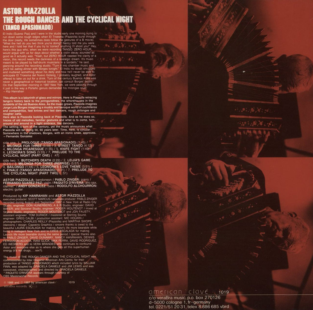 Astor Piazzolla The Rough Dancer And The Cyclical Night (Tango Apasionado) German vinyl LP album (LP record) 075678182310