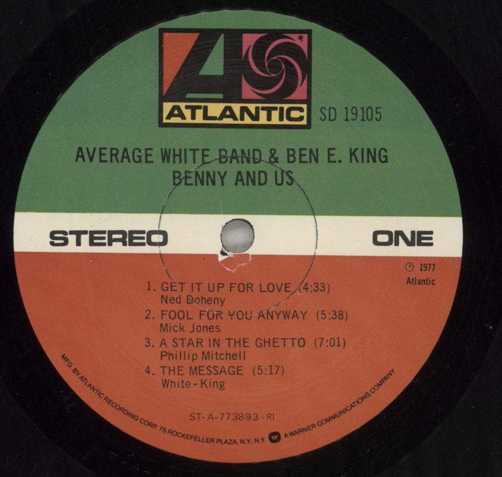 Average White Band Benny And Us US vinyl LP album (LP record) AWBLPBE707838