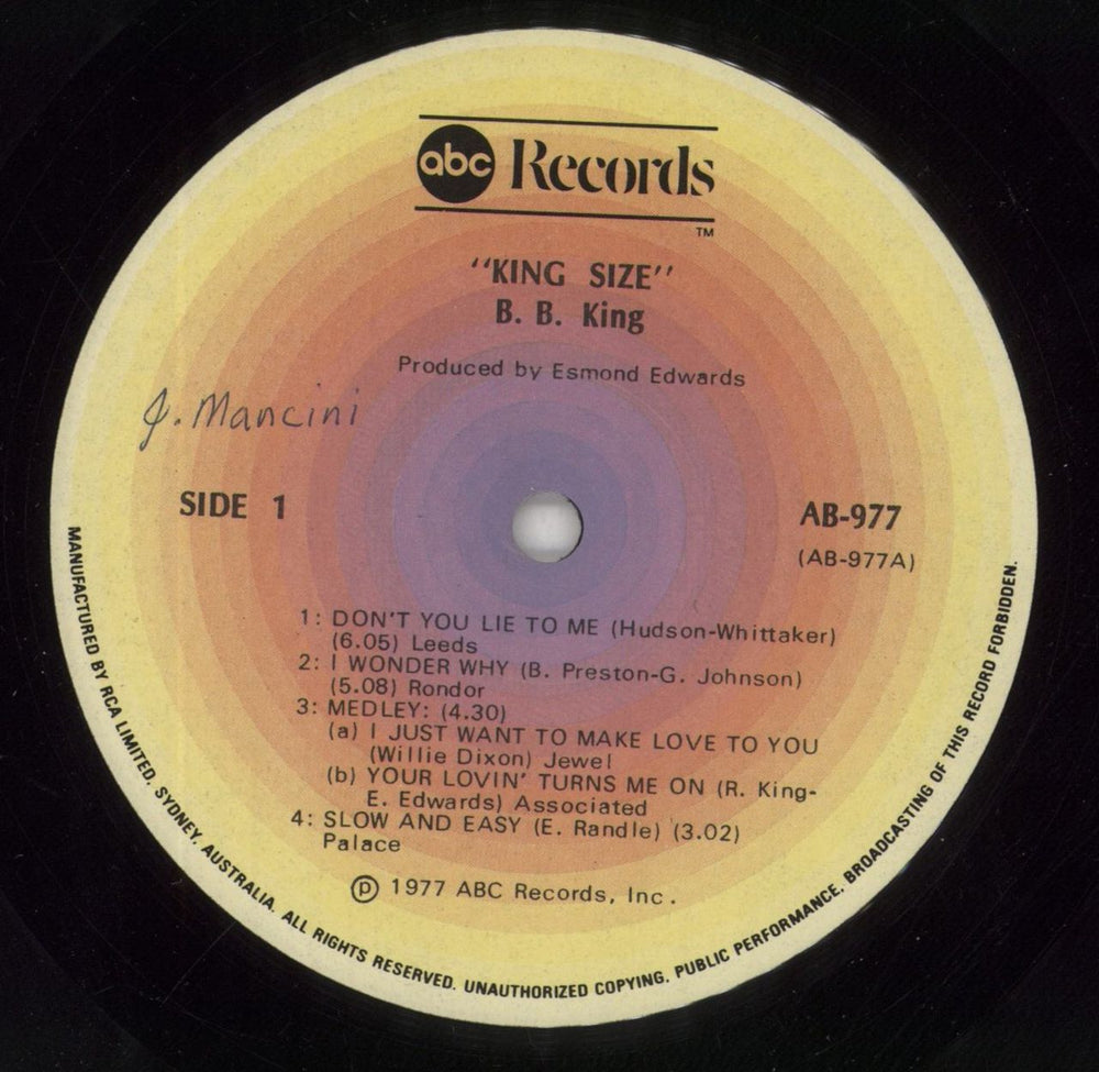 B B King King Size US vinyl LP album (LP record) BBKLPKI850024