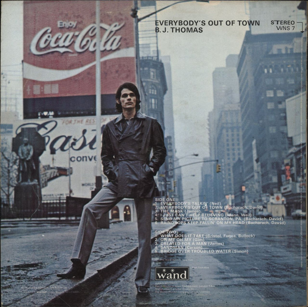 B.J. Thomas Everybody's Out Of Town UK vinyl LP album (LP record)