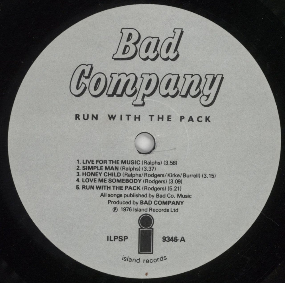 Bad Company Run With The Pack - Silver Label UK vinyl LP album (LP record) BCOLPRU710656