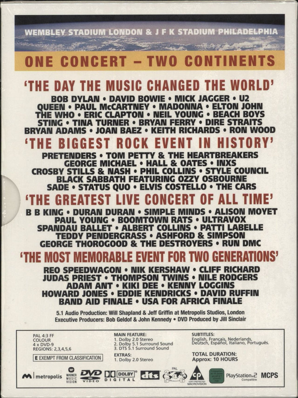 Band Aid Live Aid - Shrink UK DVD 825646189526