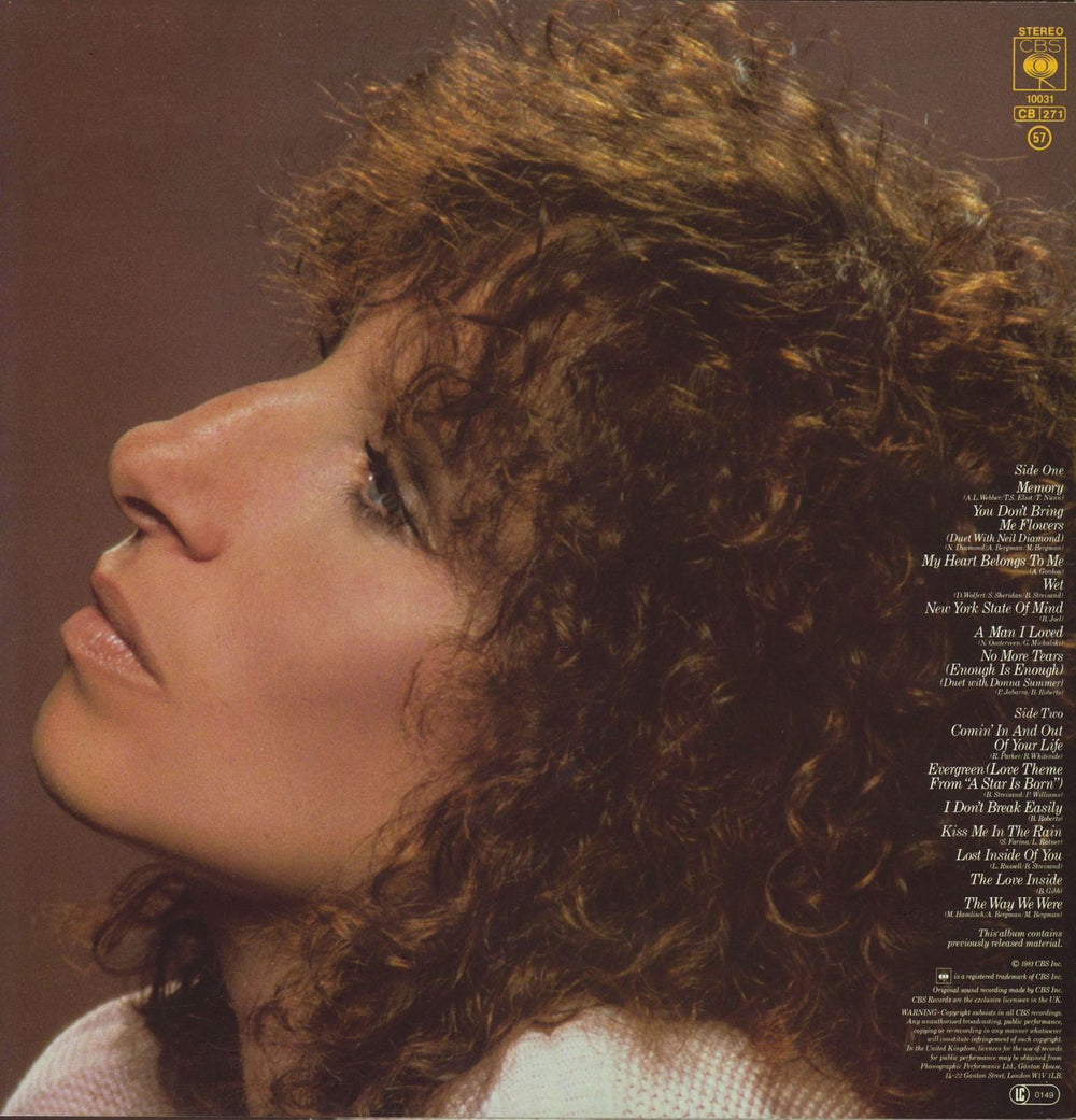 Barbra Streisand Love Songs + Inner UK vinyl LP album (LP record)