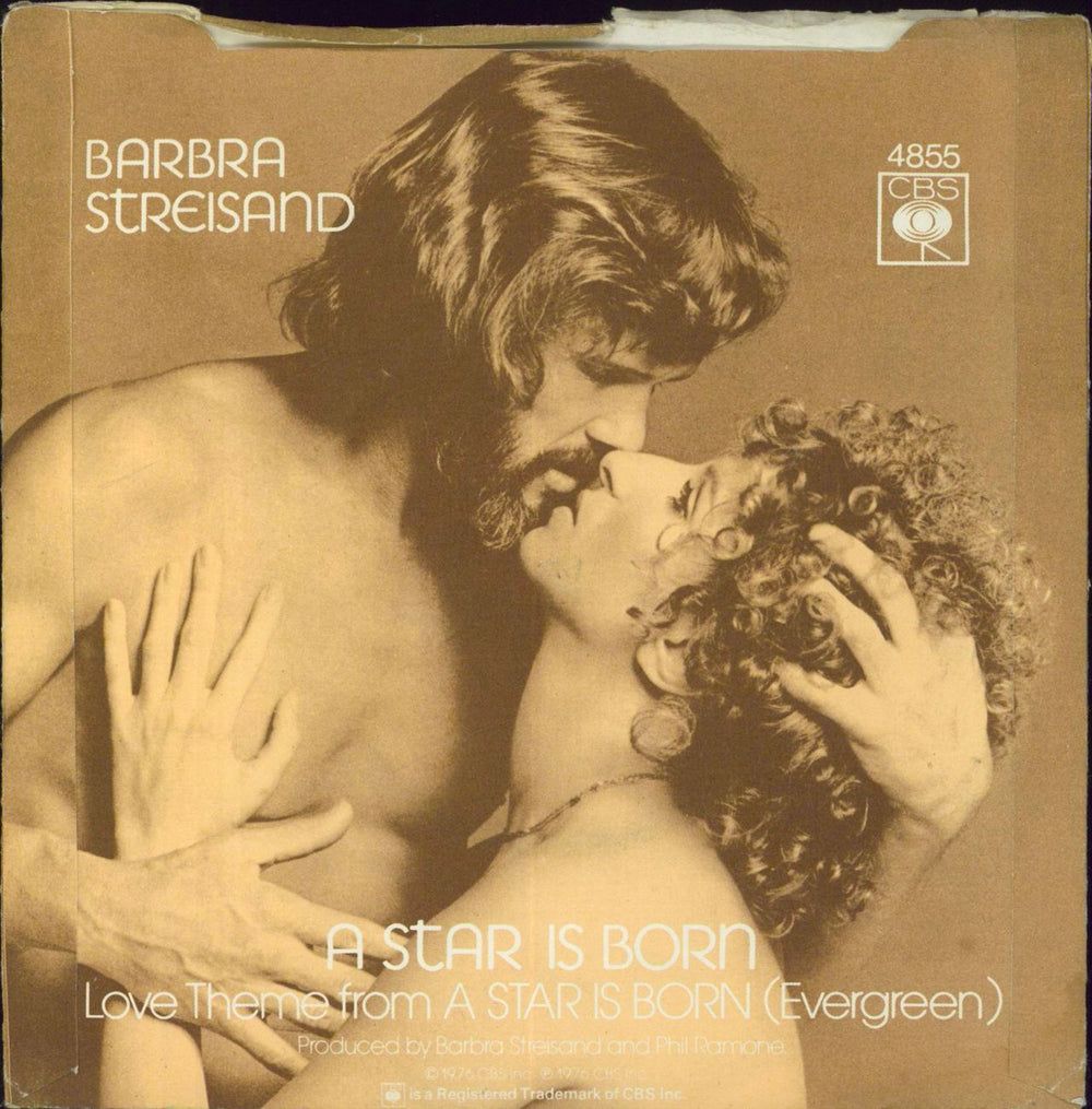 Barbra Streisand Love Theme From 'A Star Is Born' [Evergreen] UK Promo 7" vinyl single (7 inch record / 45)