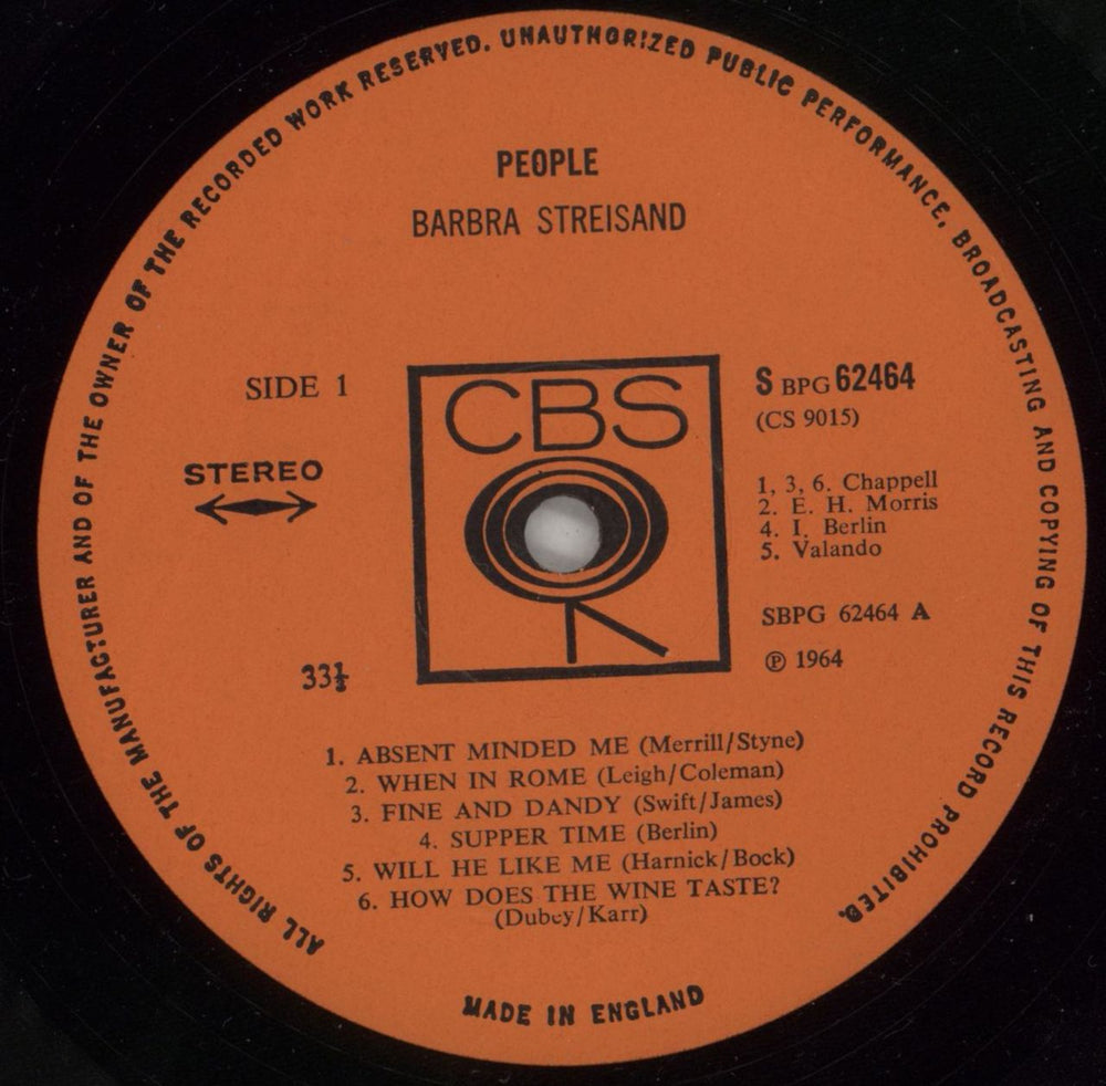 Barbra Streisand People - 4th UK vinyl LP album (LP record) BARLPPE876018