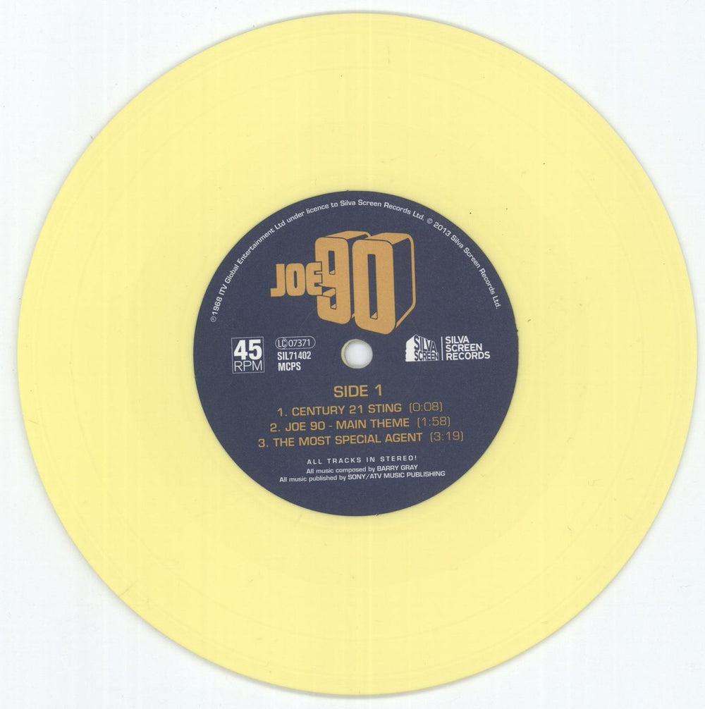 Barry Gray Joe 90 - Yellow Opaque Vinyl UK 7" vinyl single (7 inch record / 45) BZY07JO877070