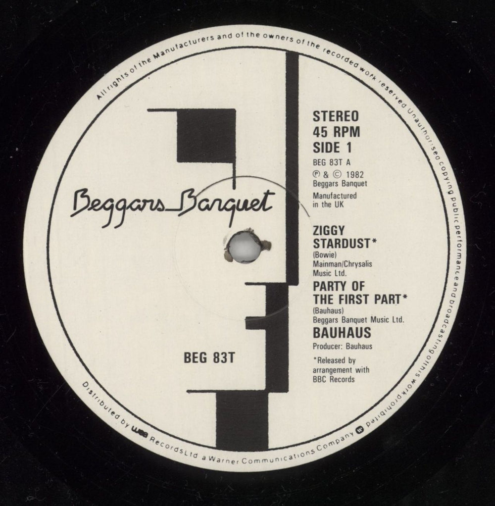 Bauhaus Ziggy Stardust UK 12" vinyl single (12 inch record / Maxi-single) BAU12ZI121166