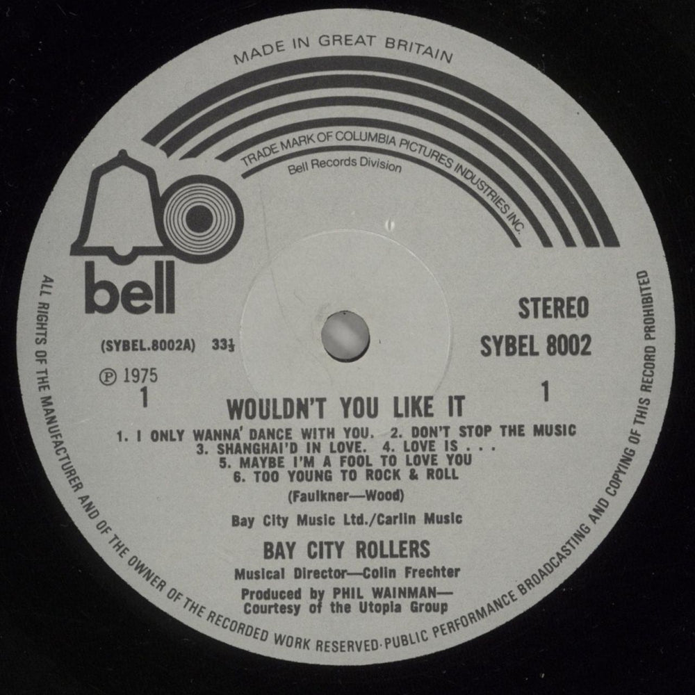 Bay City Rollers Wouldn't You Like It UK vinyl LP album (LP record) BAYLPWO558673
