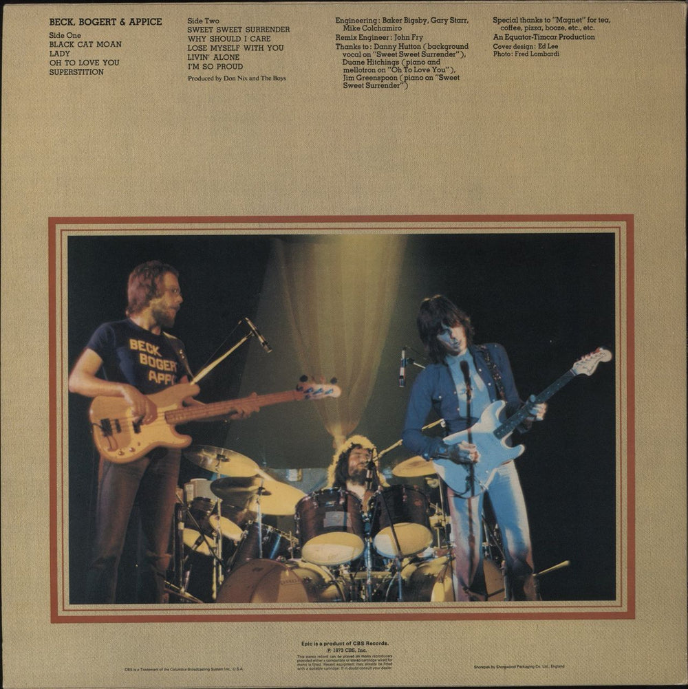 Beck, Bogert & Appice Beck, Bogert, Appice - blue label UK vinyl LP album (LP record)