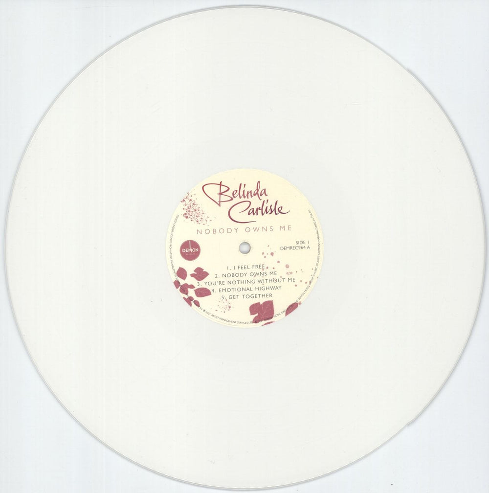 Belinda Carlisle Nobody Owns Me - NAD21 - 180gm White Vinyl UK vinyl LP album (LP record) CARLPNO871233
