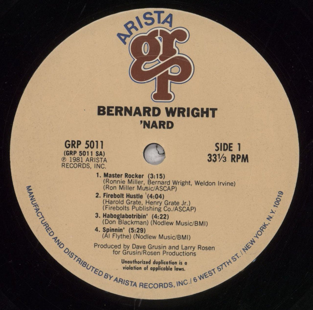 Bernard Wright 'Nard - VG+ US vinyl LP album (LP record) B5RLPNA843732