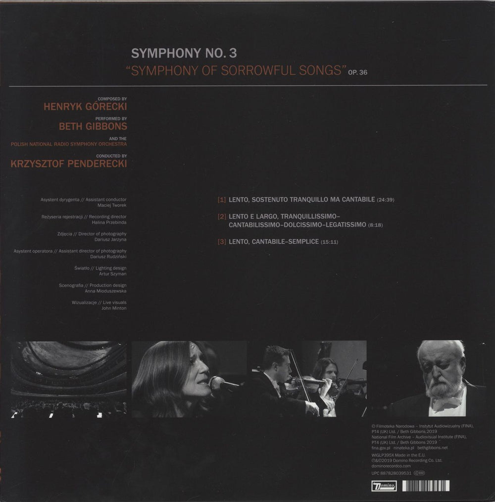 Beth Gibbons Symphony No. 3 (Symphony Of Sorrowful Songs) Op. 36 + DVD UK vinyl LP album (LP record) 887828039531