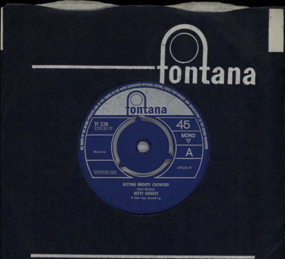 Betty Everett Getting Mighty Crowded UK 7" vinyl single (7 inch record / 45) TF520