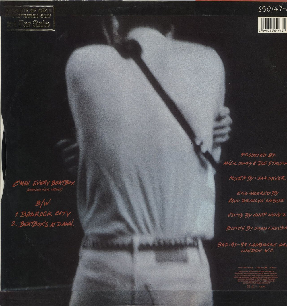 Big Audio Dynamite C'mon Every Beatbox - Promo Stamped UK Promo 12" vinyl single (12 inch record / Maxi-single) 5099765014761