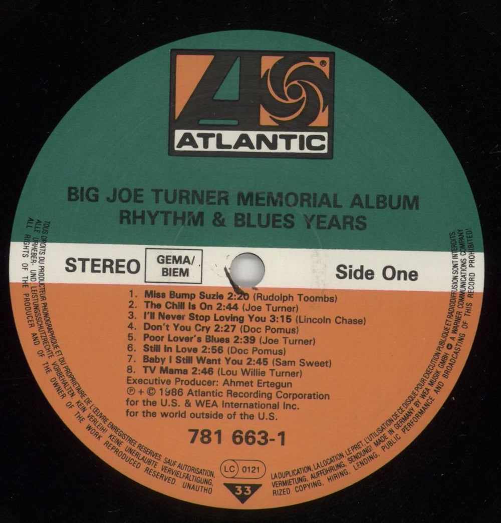 Big Joe Turner Rhythm & Blues Years German 2-LP vinyl record set (Double LP Album) J432LRH411223