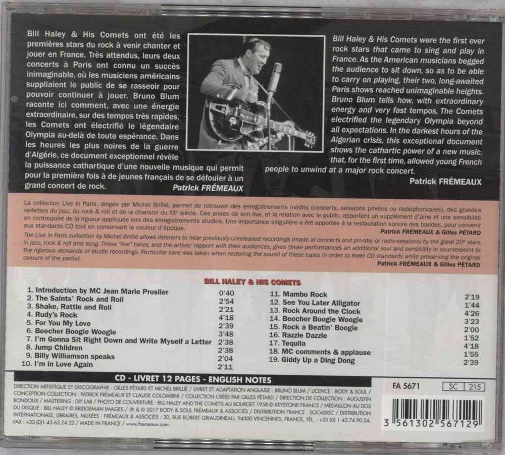 Bill Haley & The Comets 14-15 Octobre 1958 French CD album (CDLP) BHYCDOC835666