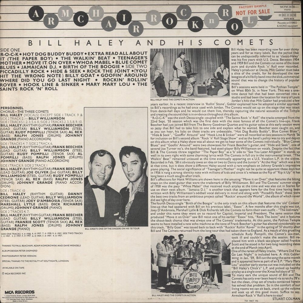 Bill Haley & The Comets Armchair Rock 'n' Roll UK vinyl LP album (LP record)