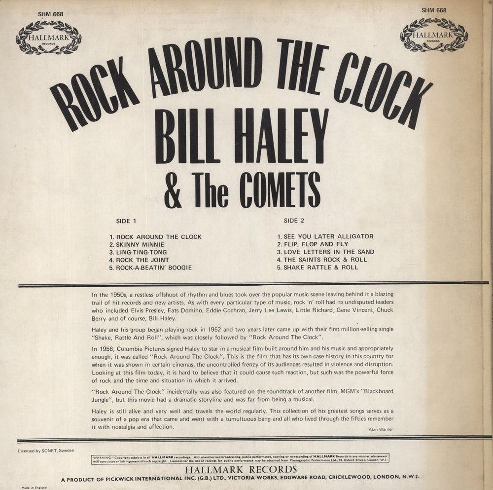 Bill Haley & The Comets Rock Around The Clock UK vinyl LP album (LP record)