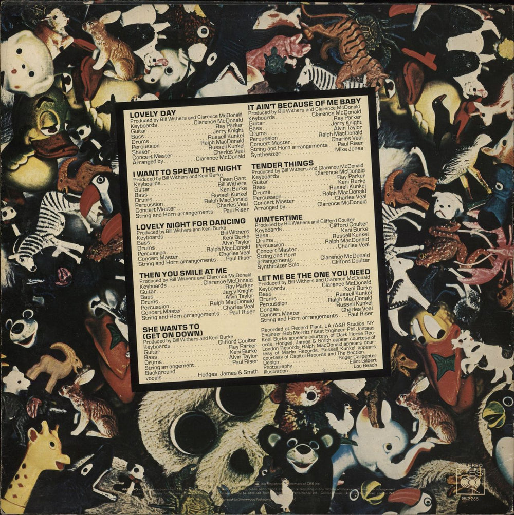 Bill Withers Menagerie UK vinyl LP album (LP record)