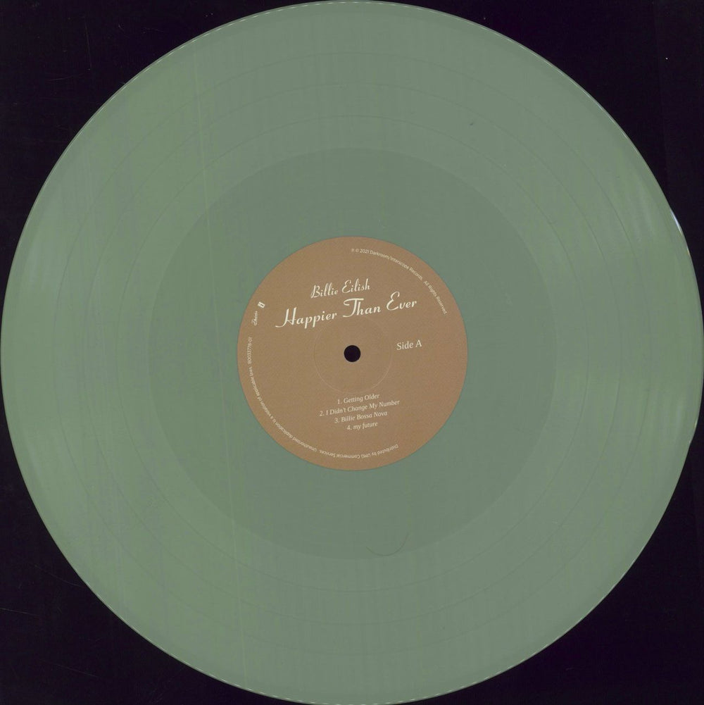 Billie Eilish Happier Than Ever - Green Sage Vinyl US 2-LP vinyl record set (Double LP Album) 0NR2LHA838290