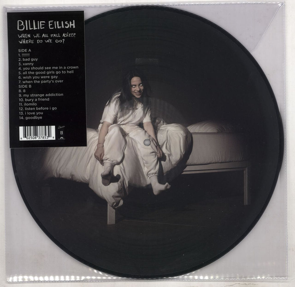 Billie Eilish When We All Fall Asleep, Where Do We Go? UK picture disc LP (vinyl picture disc album) 0060258378539