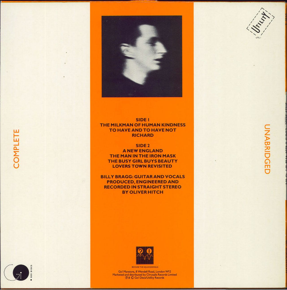 Billy Bragg Life's A Riot With Spy Vs Spy - Autographed UK vinyl LP album (LP record)