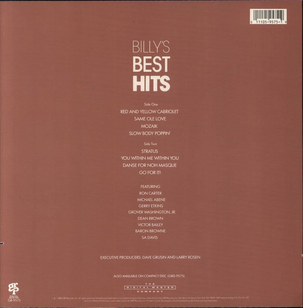 Billy Cobham Billy's Best Hits US vinyl LP album (LP record) 011105957519