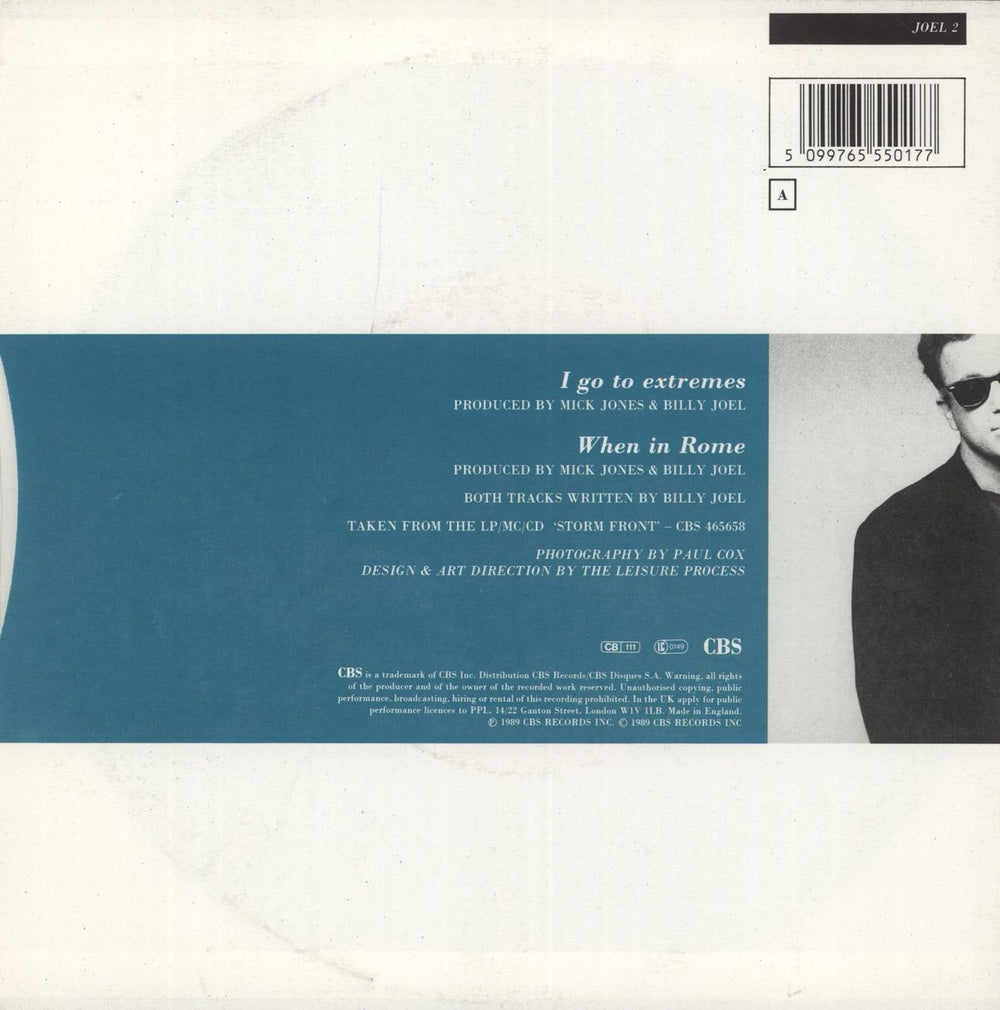 Billy Joel I Go To Extremes Dutch 7" vinyl single (7 inch record / 45) 5099765550177