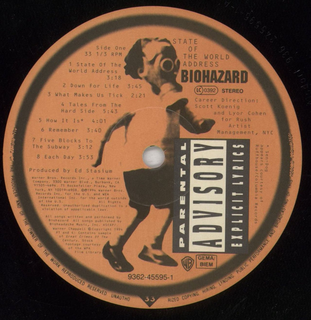 Biohazard State Of The World Address UK vinyl LP album (LP record) B-HLPST492726