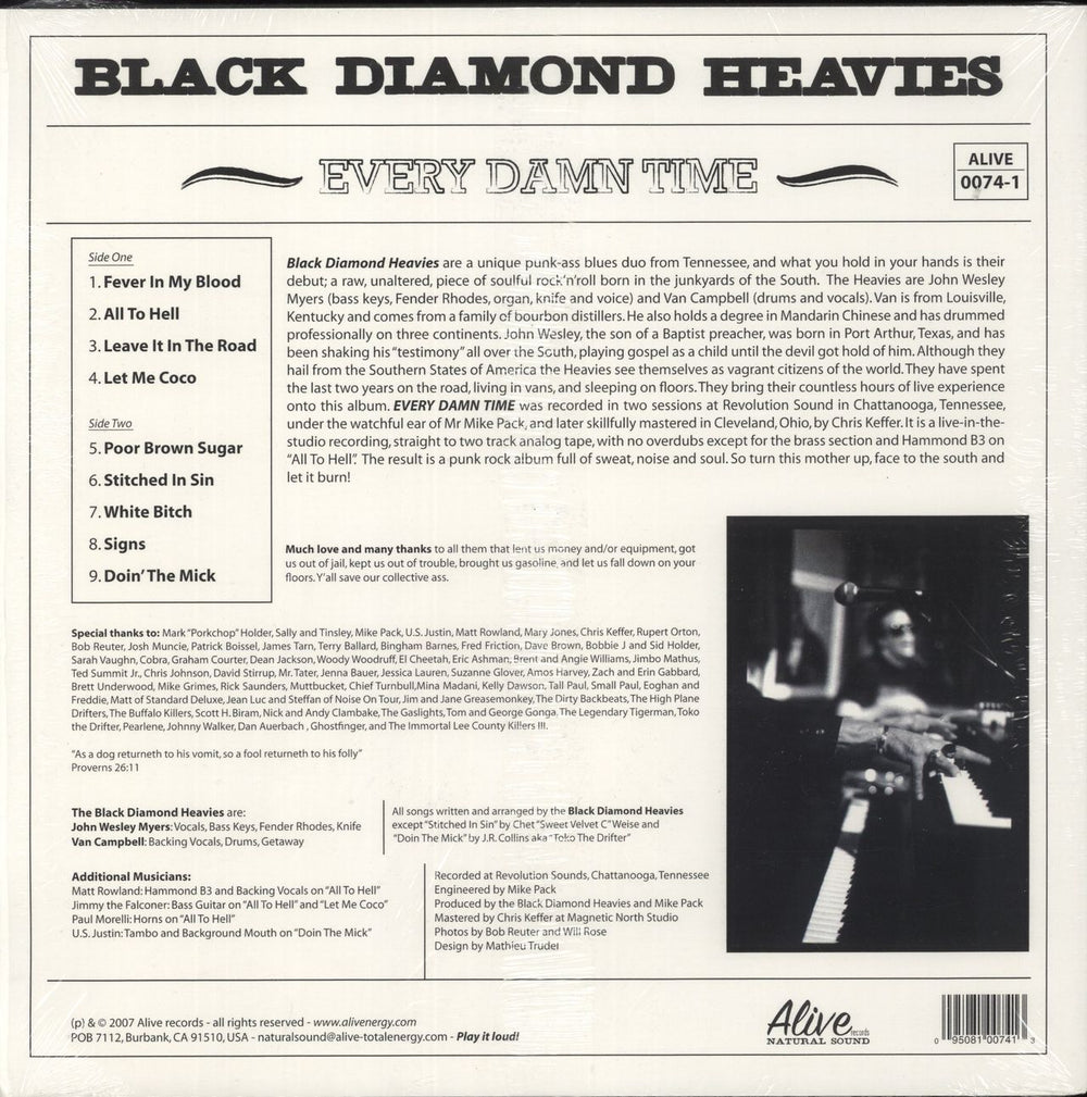 Black Diamond Heavies Every Damn Time US vinyl LP album (LP record) 095081007413