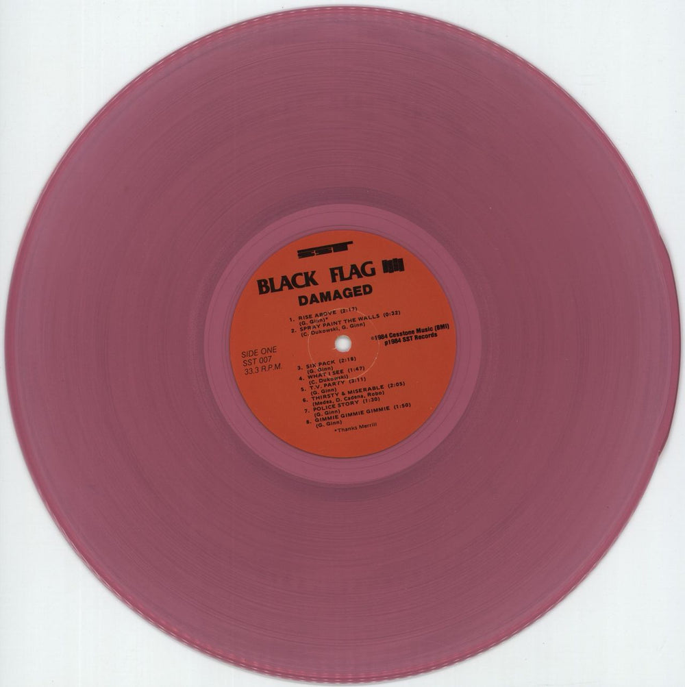 Black Flag Damaged - Translucent Pink Vinyl US vinyl LP album (LP record) BD7LPDA879215