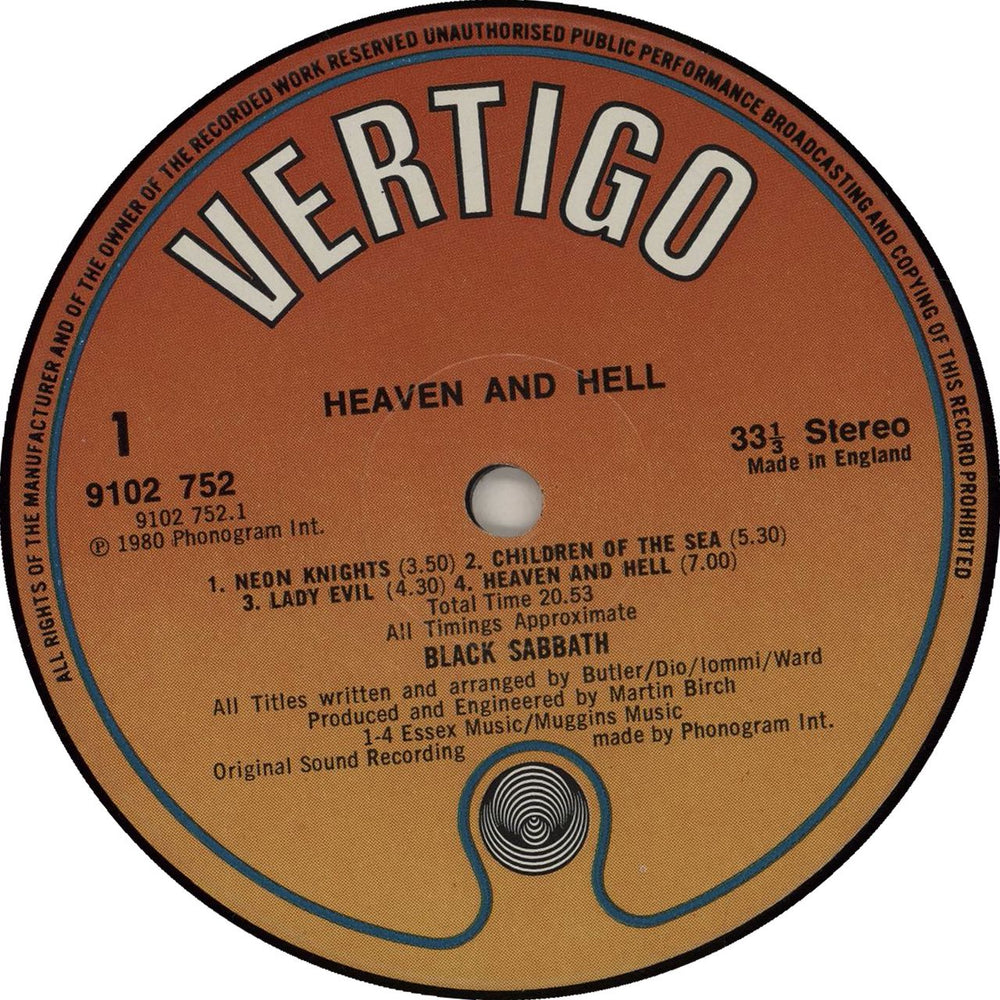 Black Sabbath Heaven And Hell - EX UK Vinyl LP — RareVinyl.com