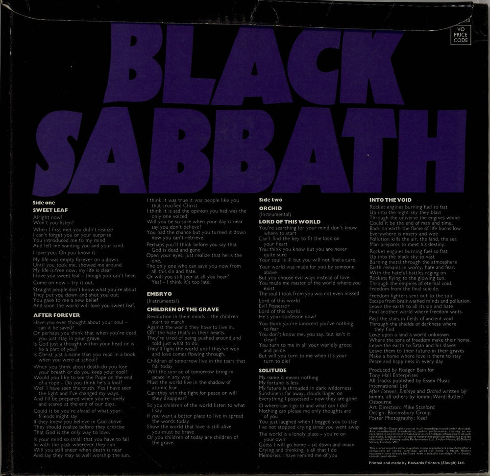 Black Sabbath Master Of Reality - 1st - EX UK vinyl LP album (LP record)