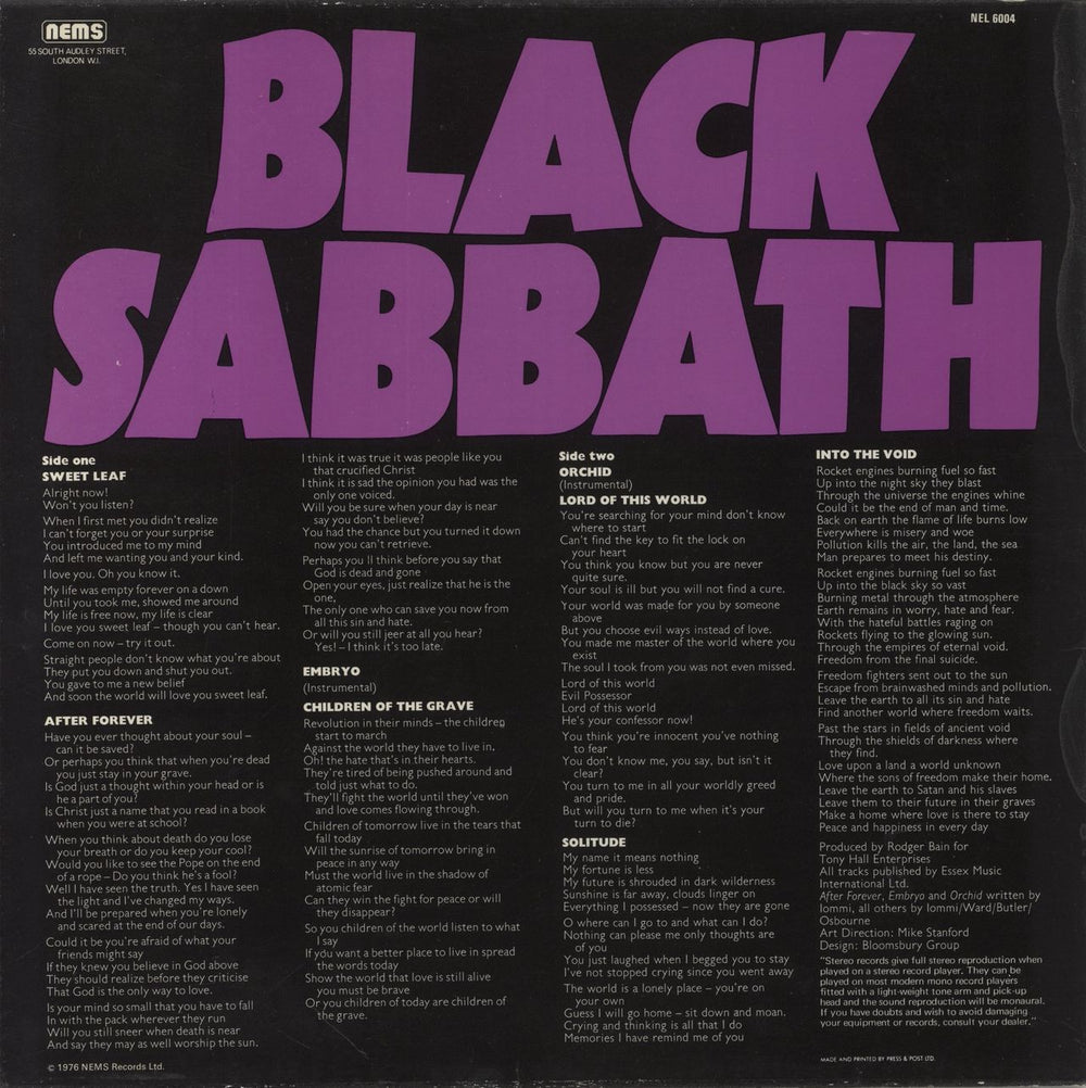 Black Sabbath Master Of Reality - Laminated - EX UK vinyl LP album (LP record)