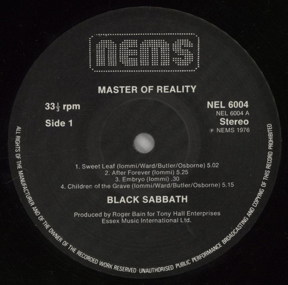 Black Sabbath Master Of Reality - Laminated - EX UK vinyl LP album (LP record) BLKLPMA684755