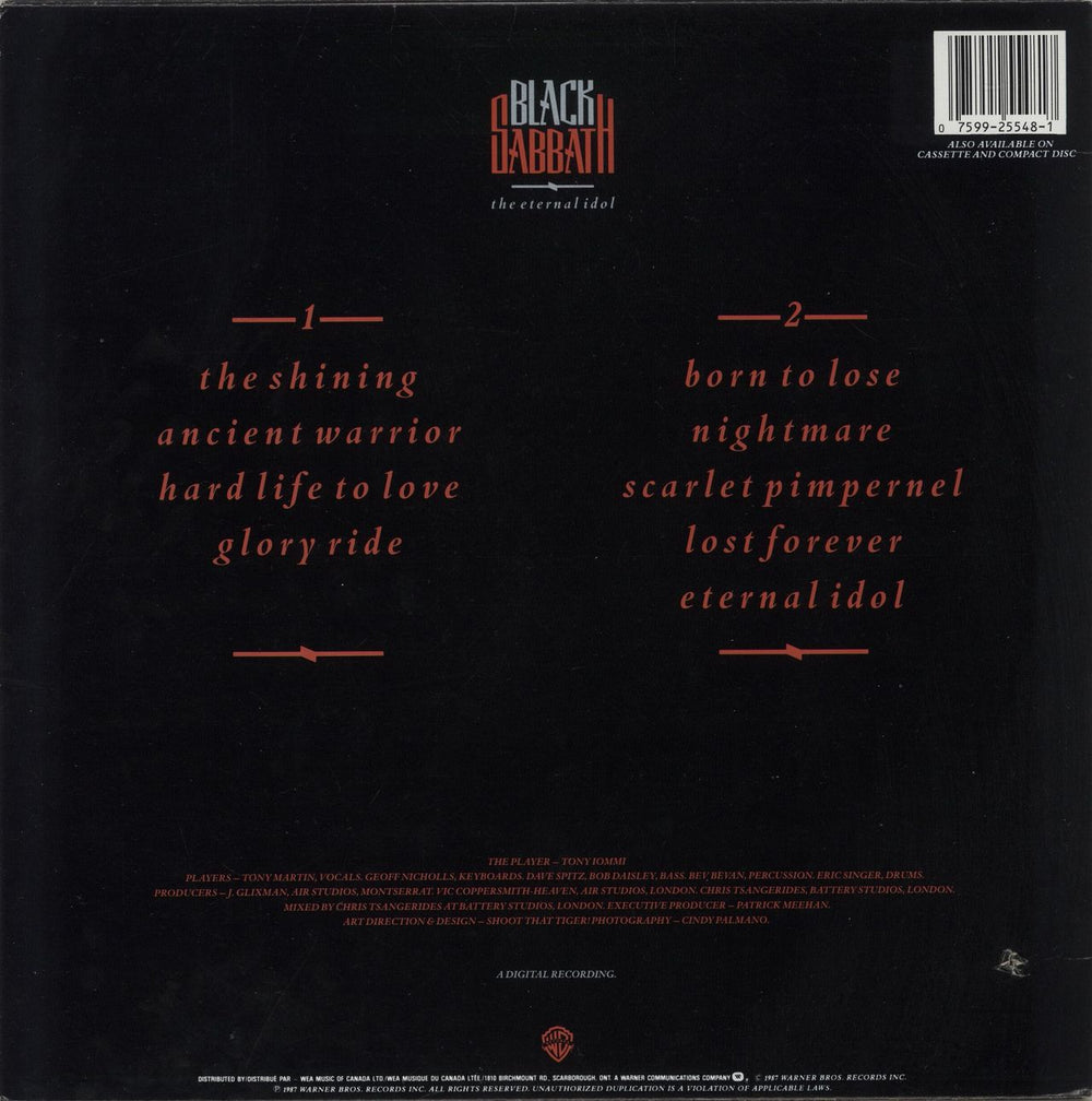 Black Sabbath The Eternal Idol Canadian Vinyl LP — RareVinyl.com