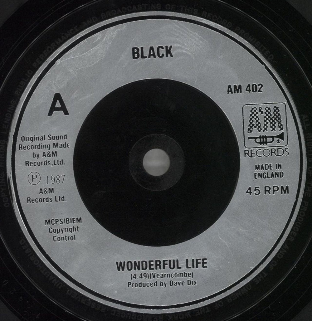 Black Wonderful Life UK 7" vinyl single (7 inch record / 45) BAK07WO243076