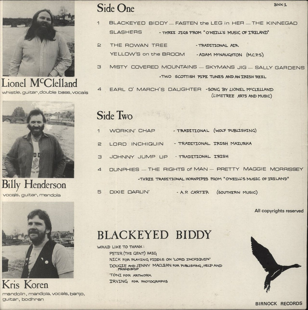 Blackeyed Biddy Guid Niebours UK vinyl LP album (LP record)