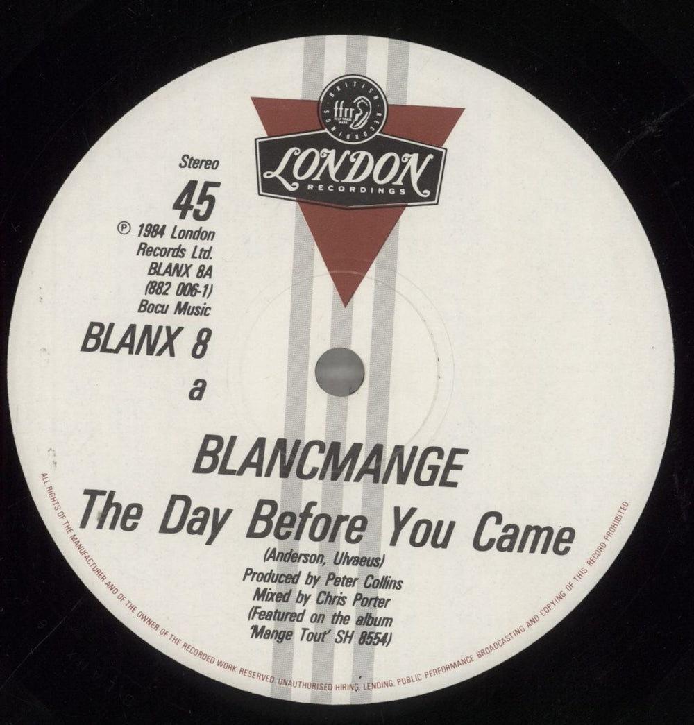 Blancmange The Day Before You Came UK 12" vinyl single (12 inch record / Maxi-single) BLA12TH14158