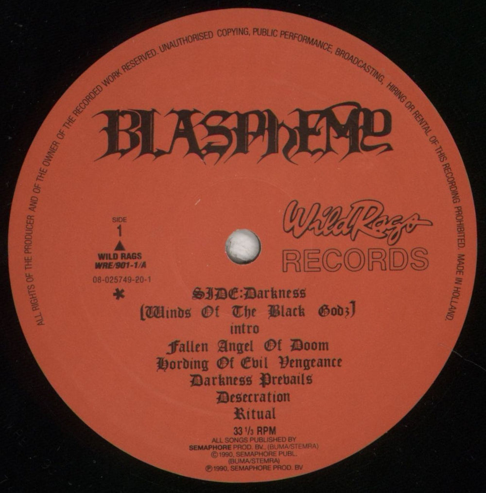 Blasphemy Fallen Angel Of Doom.... - 1st Dutch vinyl LP album (LP record) 6MBLPFA852675