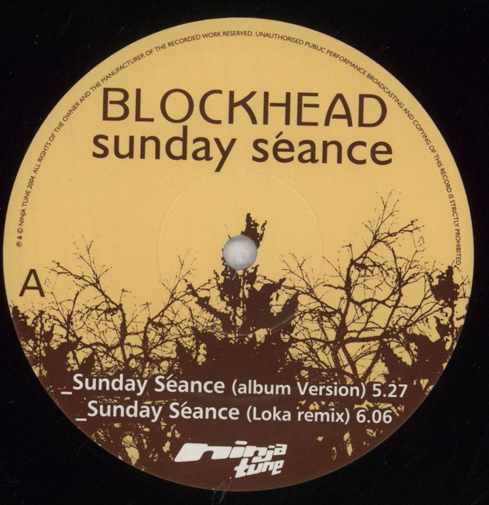 Blockhead Sunday Séance UK 12" vinyl single (12 inch record / Maxi-single) BL212SU846316