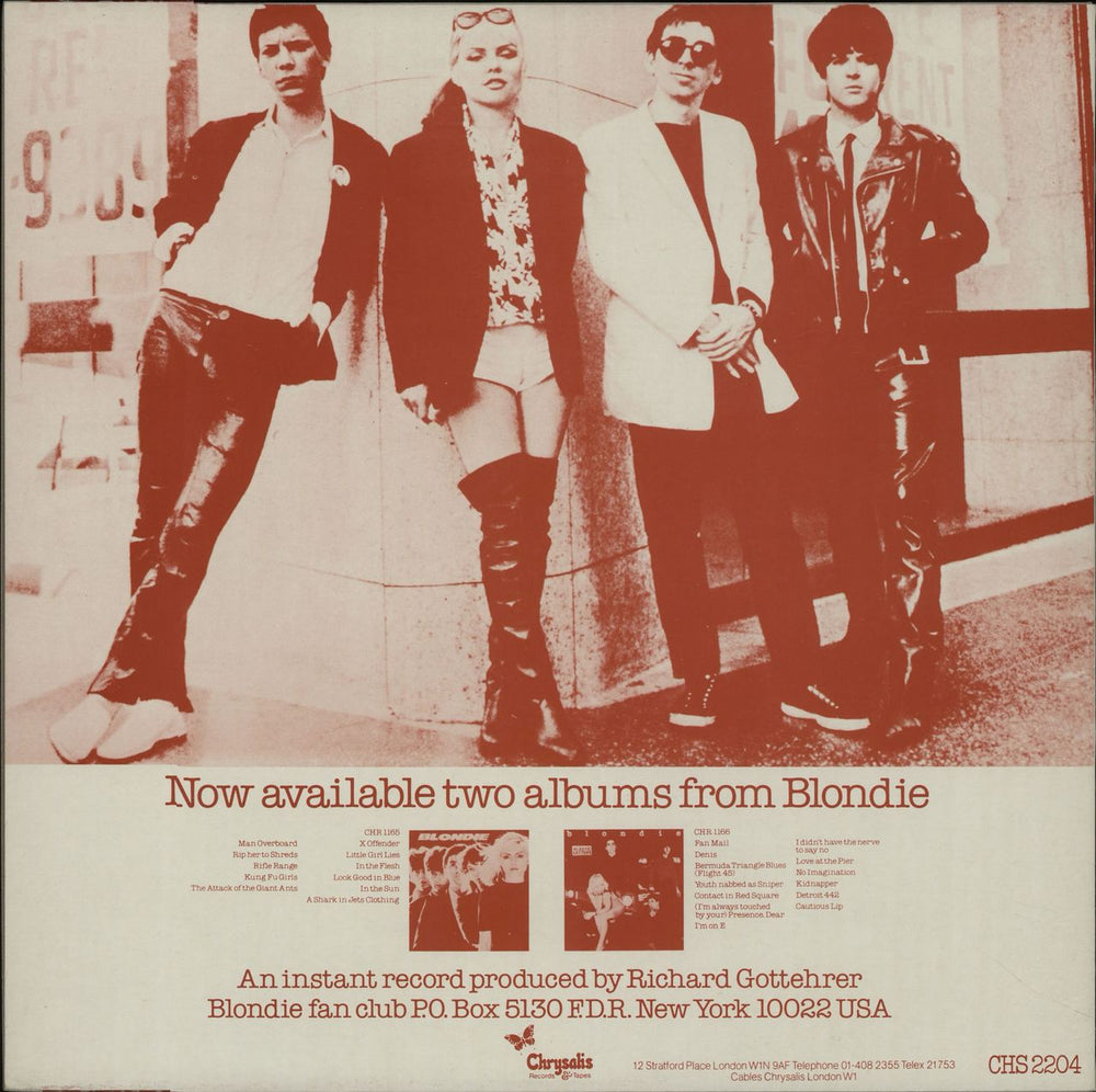 Blondie Denis - Red Sleeve UK 12" vinyl single (12 inch record / Maxi-single) BLO12DE43525